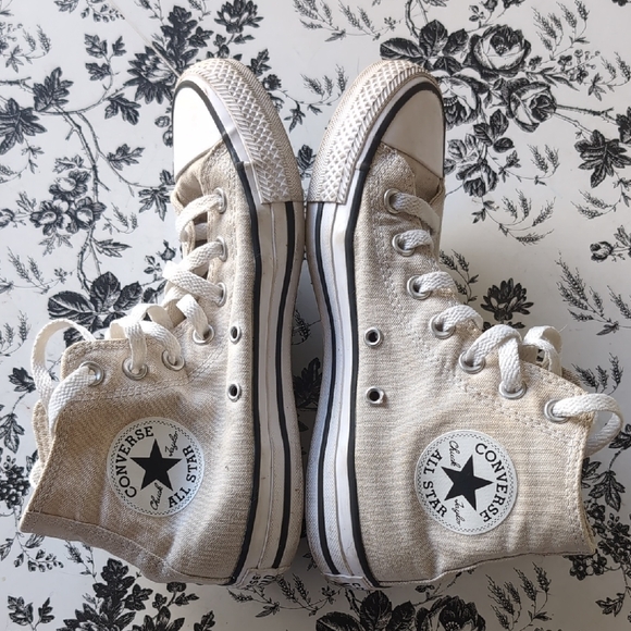 Converse Beige High-Top Sneakers - Picture 4 of 7